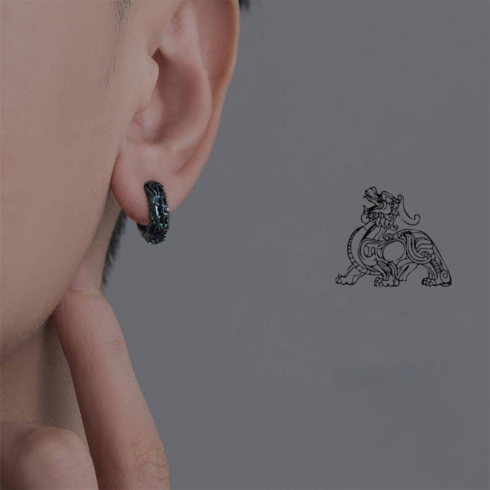 BACK2LIFE Khuyên Tai Dạng Kẹp Mạ Bạc Phong Cách Đường Phố Hàn Quốc Cá Tính Dành Cho Nữ