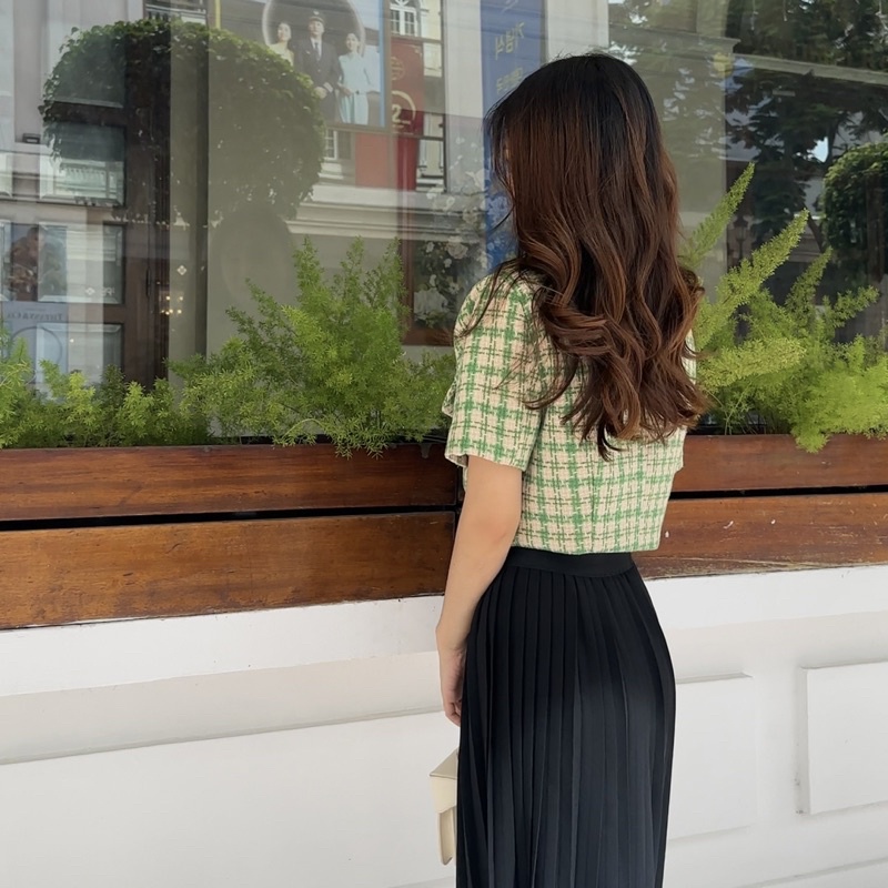 A30: Áo vest karo xanh