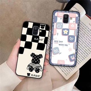 Ốp lưng Samsung Galaxy A6 2018 / A6+ / A6 Plus mặt cười kẻ caro dễ thương viền dẻo