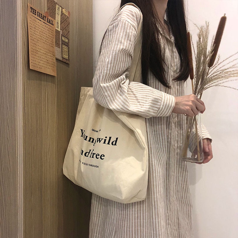 Túi xách vải tote bag túi vải canvas đeo vai totebag đi học giá rẻ gấu dâu hồng hoạt hình cute nL.Store T03