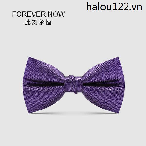 {FOREVER Now} Nơ Thắt Cổ Áo Màu Tím Đậm Họa Tiết Màu Tím Phiên Bản Hàn Quốc Sang Trọng Cho Chú Rể Trong