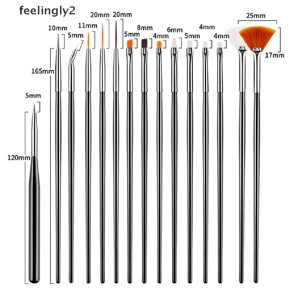 Set 20 Cọ Vẽ Móng Tay Nghệ Thuật Chuyên Nghiệp