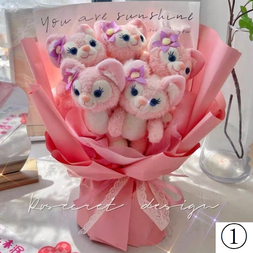 Bó Hoa Búp Bê Gấu Dâu Hoạt Hình Quà Tặng Sinh Nhật Cho Bạn Gái