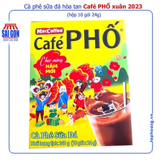 Combo 15 hộp cà phê sữa café Phố mỗi hộp 10 gói 24g