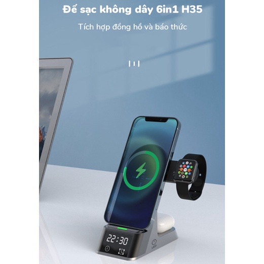 Euro - Đế sạc không dây 6 trong 1 MagBlack