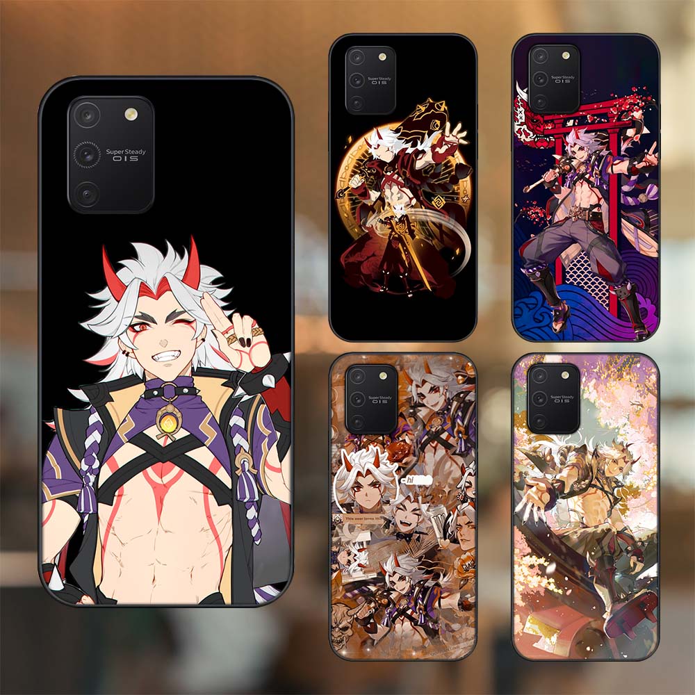 Ốp lưng Samsung S10 Lite viền đen in hình Arataki Itto Genshin Impact