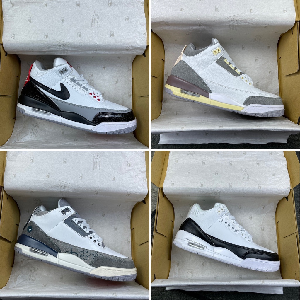 Giày Jordan 3 bản cao cấp trắng custom siêu đẹp