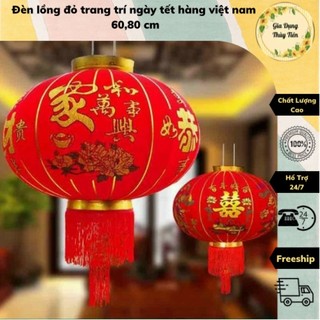 Đèn lồng đỏ trang trí ngày tết hàng việt nam 60,80 cm