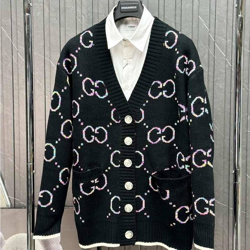 Áo khoác len cardigan Gucci logo màu LA 1-1 on web