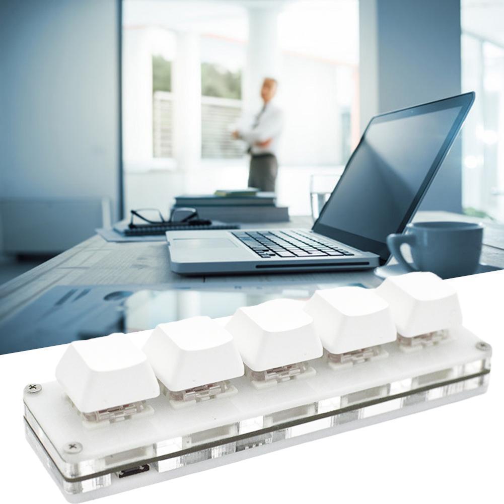 Bàn Phím Mini Macro 5 Nút Bấm Màu Đỏ Dành Cho Game Thủ E5D7