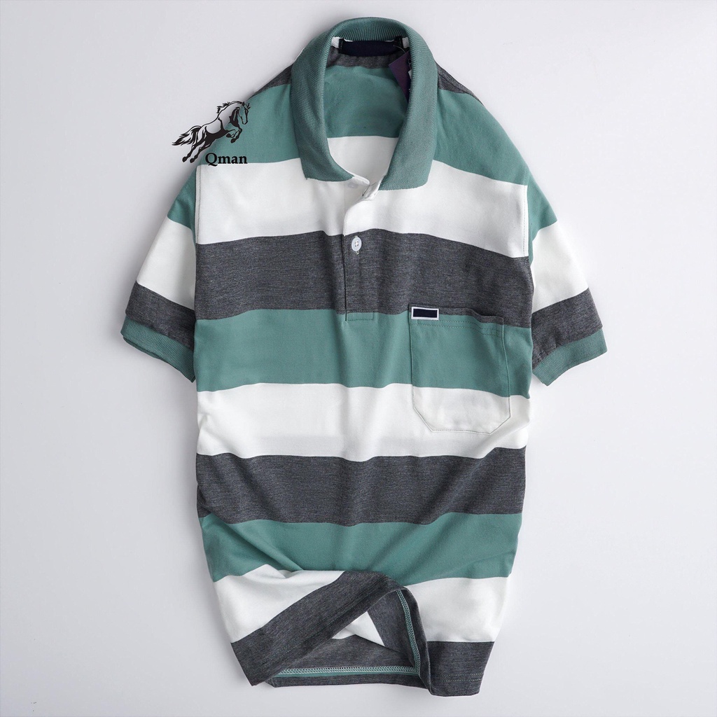 Áo thun nam trung niên ba sọc vải cotton cao cấp, thấm hút mồ hôi siêu tốt, thoáng mát cực sang trọng A0012