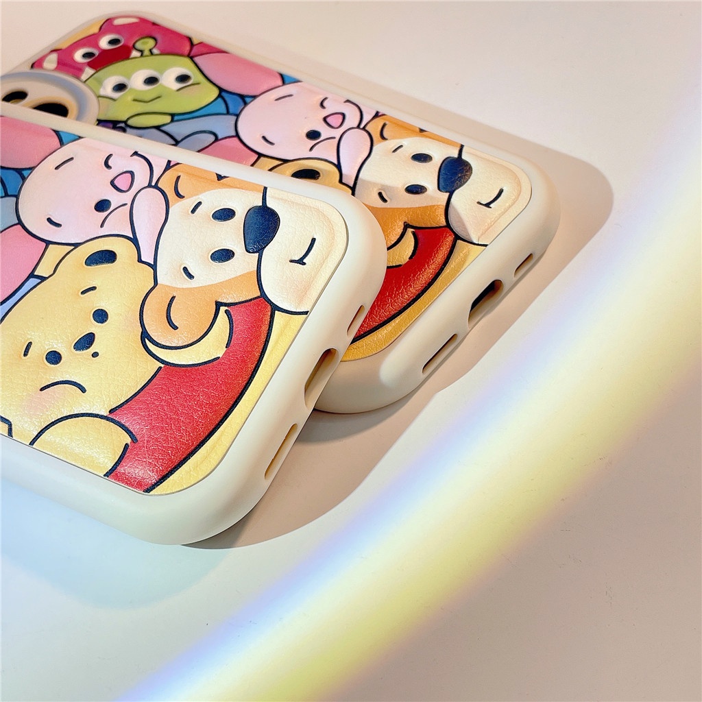 Ốp Điện Thoại Da Viền tpu Dẻo In Họa Tiết Hoạt Hình Góc Tròn Cho iphone 15 pro max 14 pro max 13 pro max 12 pro max