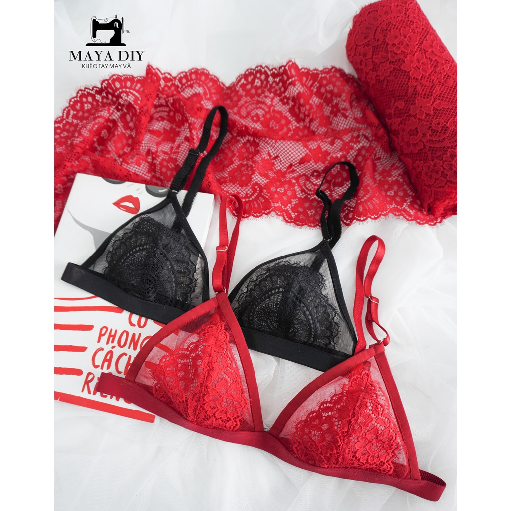 RẬP ÁO BRALETTE LƯỚI ĐẮP REN KHÔNG MÚT