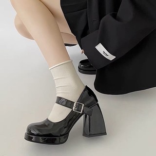 (SẴN) GIÀY CAO GÓT A12 PHONG CÁCH RETRO ĐẾ CAO 8CM