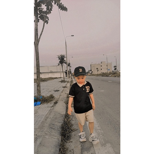 Bộ polo cộc BBR kèm quần đũi cho bé, sành điệu tặng kèm mũ lưỡi trai cho bé