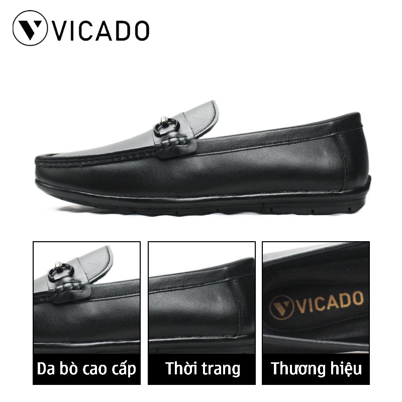 Giày lười nam da bò cao cấp tăng chiều cao 2cm Loafer VICADO VA1069