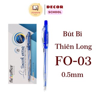 Bút bi thiên long xanh / fo-03 - ngòi 0.5mm - bút bi bấm thiên long cao cấp - penday store