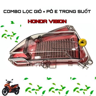 Lọc Gió Độ - Ốp Pô E Trong Suốt Honda Vision 2021