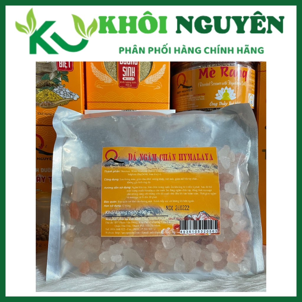 Đá muối ngâm chân Hymalaya Quy Nguyên túi 400g - chùa Long Hương