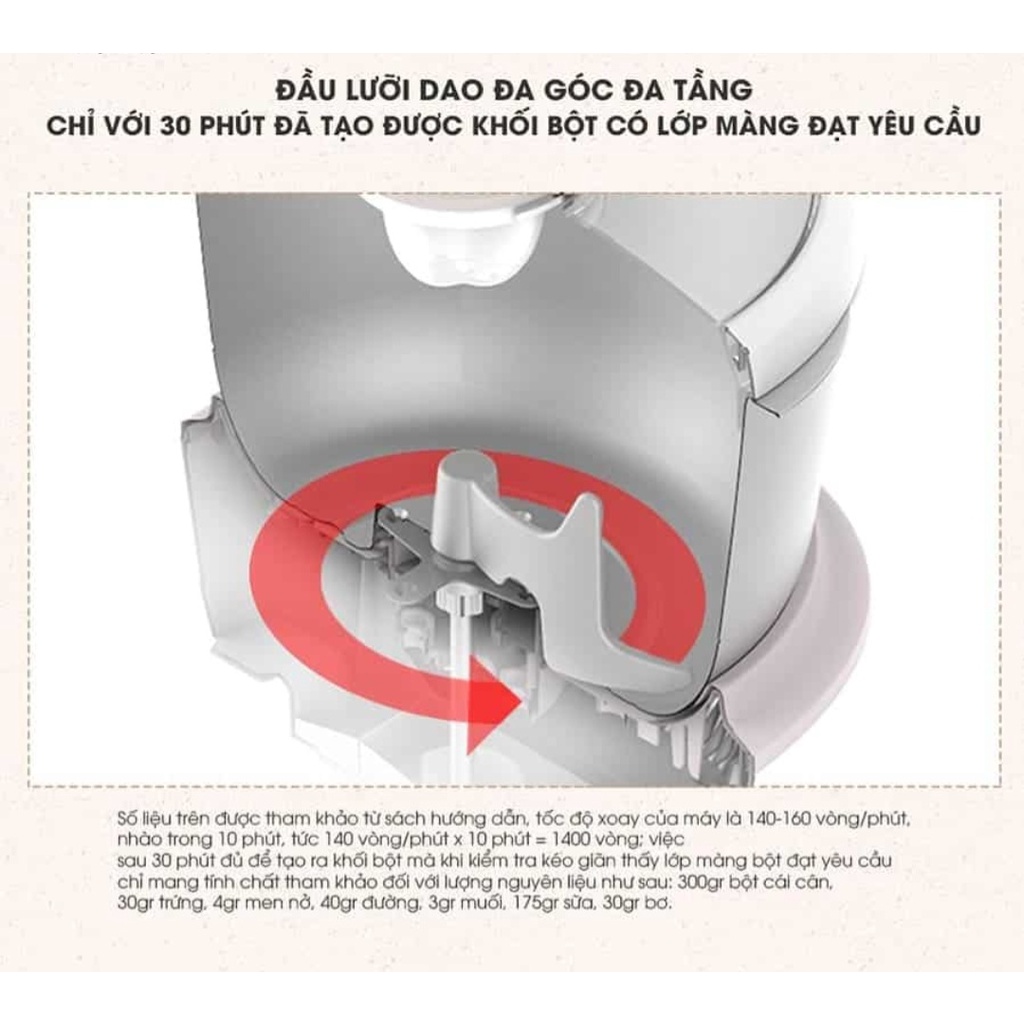 Máy nhào trộn bột mì làm bánh công suất lớn hộ gia đình đa chức năng thép không gỉ Bền