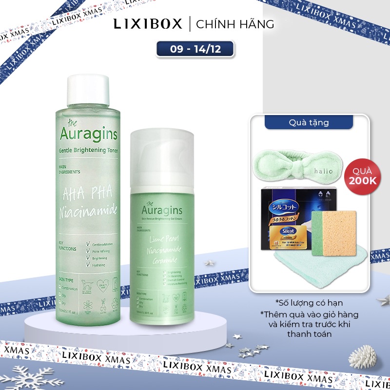 Combo Gel Rửa Mặt Làm Sạch Sâu The Auragins Và Gel Dưỡng Ẩm Giảm Thâm ( Full Size)
