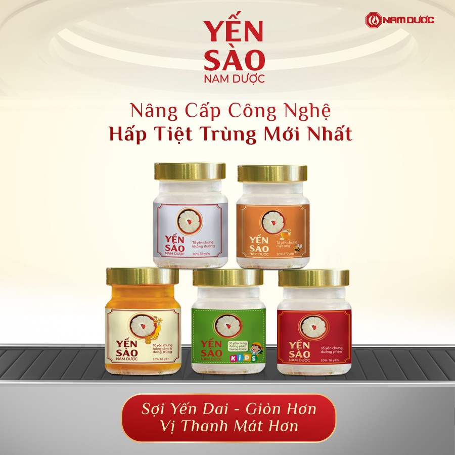 Combo 5 lọ Yến sào Nam Dược tổ yến chưng hồng sâm đông trùng hạ thảo 70ml bồi bổ sức khỏe, tăng sức để kháng