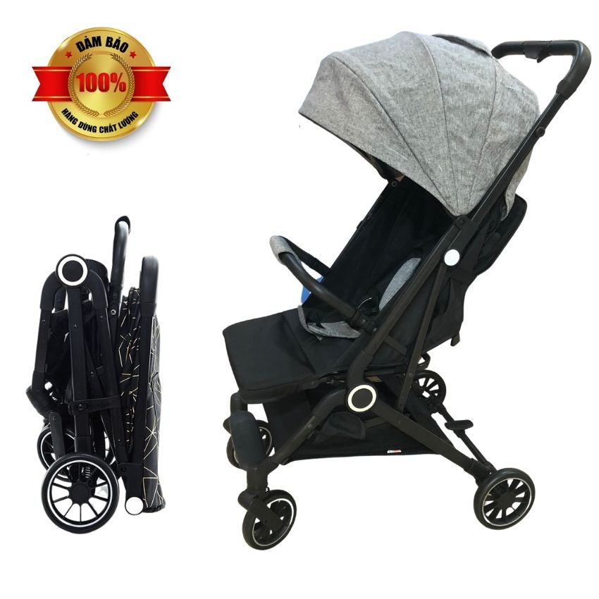 Xe Đẩy Cho Bé Du Lịch Gấp Siêu Gọn, Xe Đẩy Em Bé 3 Tư Thế, nhẹ, Chống Sốc Bánh Trước,Sau Hàng Chính Hãng Becouse
