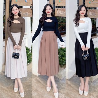 Chân váy dập li bản to [ Một Mẩu House]