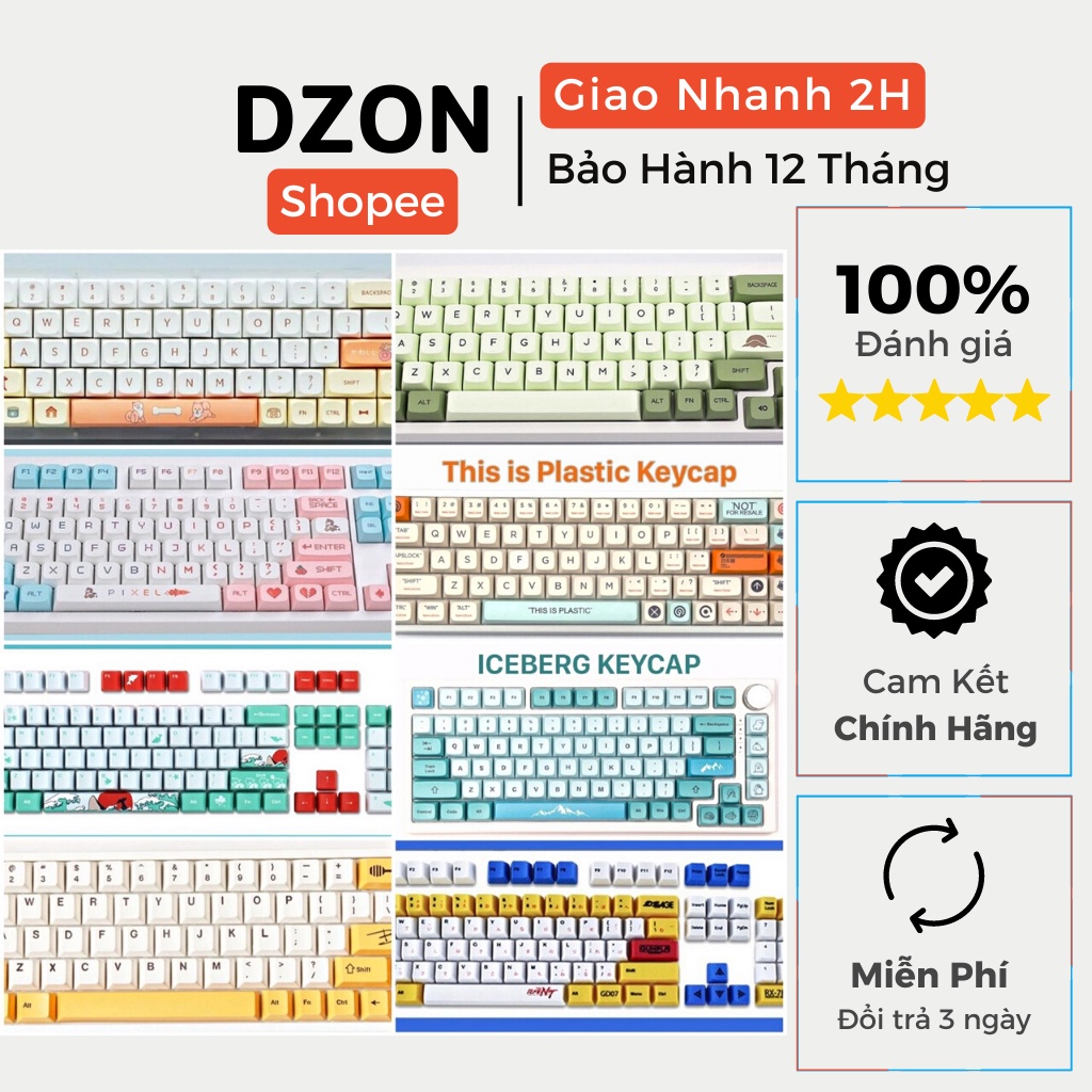 Keycap Shimmer, Match, GameBoy, NES, Coral Sea,... chất liệu PBT, in Dye-Sub, Profile OEM &amp; XDA