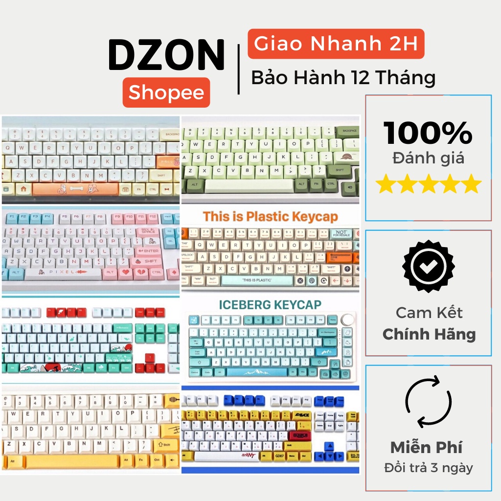 Keycap Shimmer, Match, GameBoy, NES, Coral Sea,... chất liệu PBT, in Dye-Sub, Profile OEM & XDA