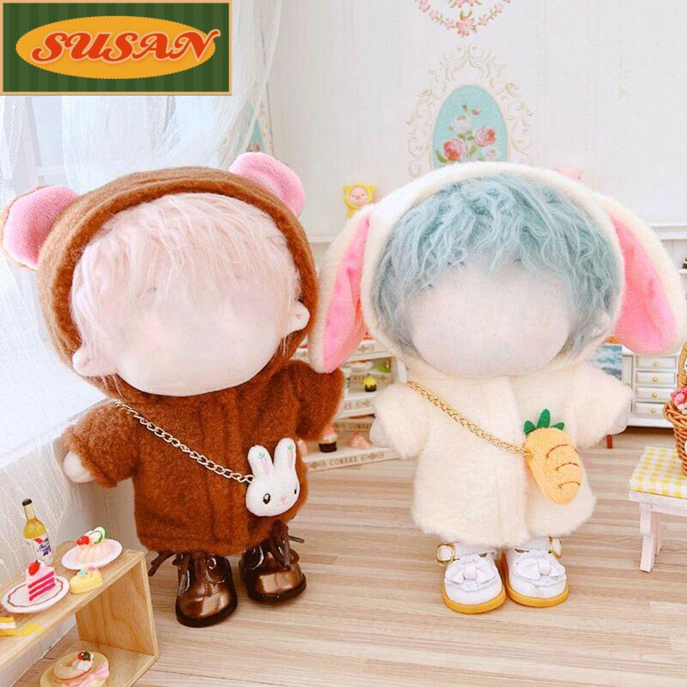 Bộ Quần Áo Lông Thỏ Gấu Mini 20cm Cho Búp Bê