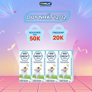 Sữa tươi tiệt trùng VPMilk Grow+ ít đường hộp 180ml