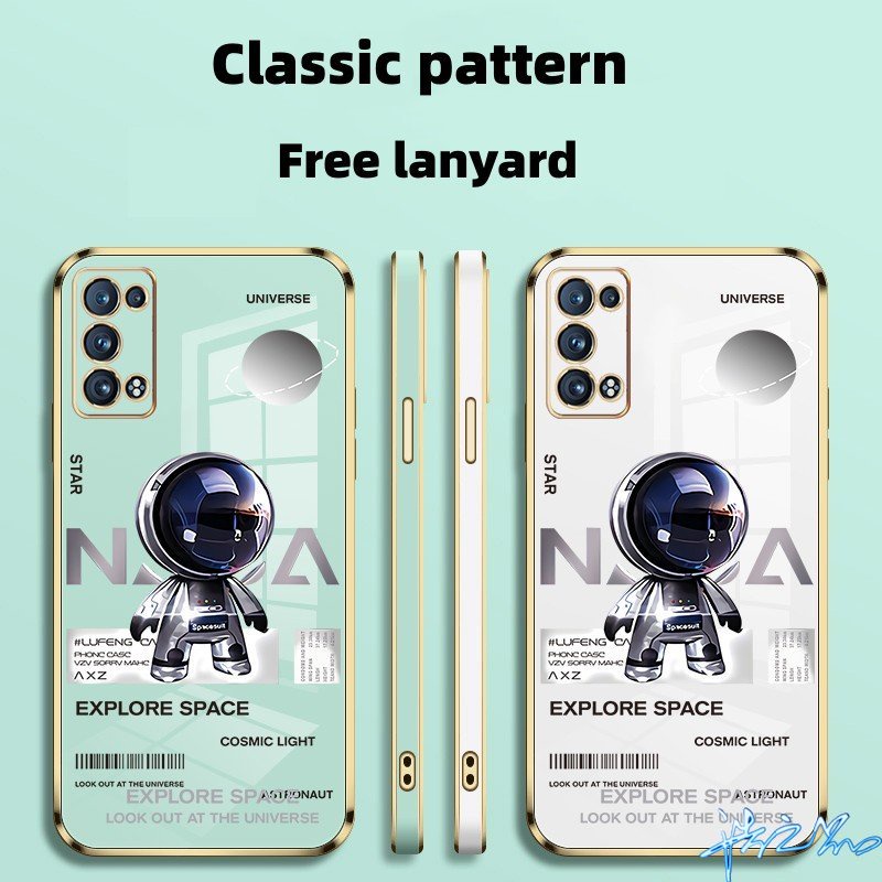 Ốp Điện Thoại Mạ 6D Hình Phi Hành Gia Cho Vivo Y33S Y21T Y21A Y21 Y33T Y21S V11i Y51 Y71 V20 V17 V21 V21E V5 V7 Plus