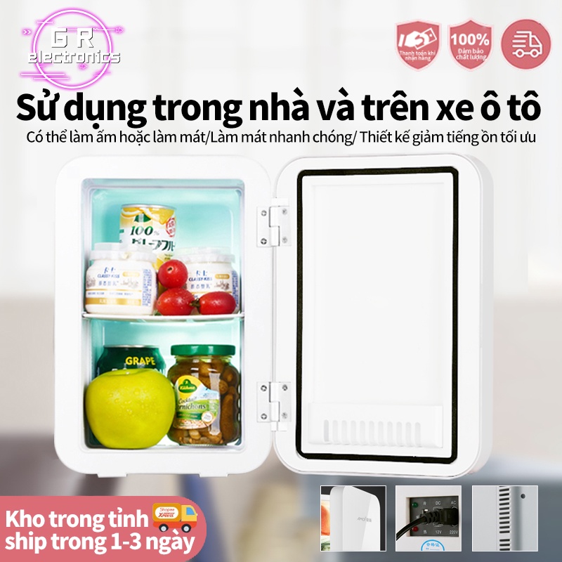 Tủ lạnh mini 8L dùng trên ô tô hoạt gia đình, vừa làm lạnh làm ấm