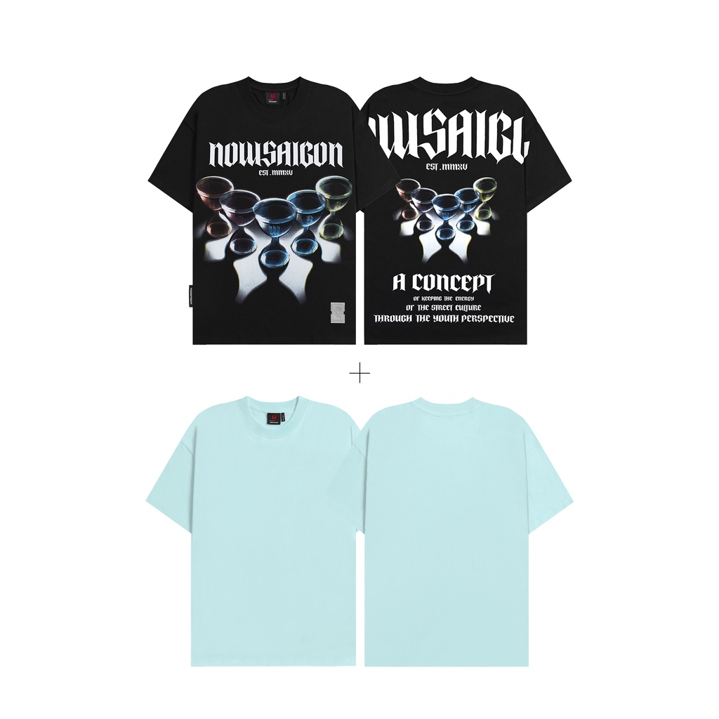 COMBO Áo thun NEEDS OF WISDOM Cups Tee & Blank Tee