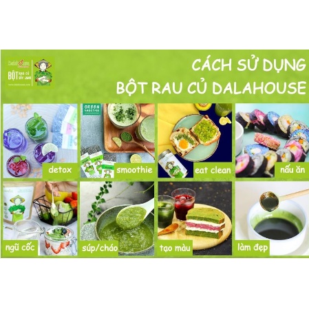 Combo Bột Rau Củ Detox Thải Độc Dalahouse - 21 gói 07 vị rau củ Organic 100%