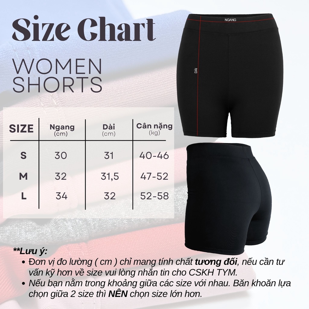 Quần đùi tập gym yoga Thể thao Nữ TYM dòng basic vải Poly Co dãn Thoáng mát QWT001 - TYM FASHION