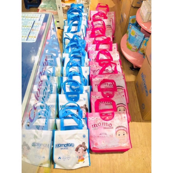 Chăn lông cừu và set khăn sữa 6 lớp +túi vải không dệt hkm Momodiamond/Momotaro