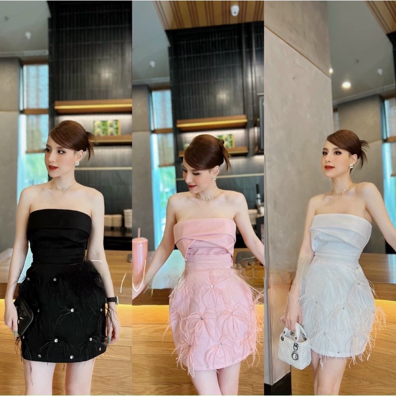 ĐẦM BODY CUP PHỐI LÔNG ảnh thật