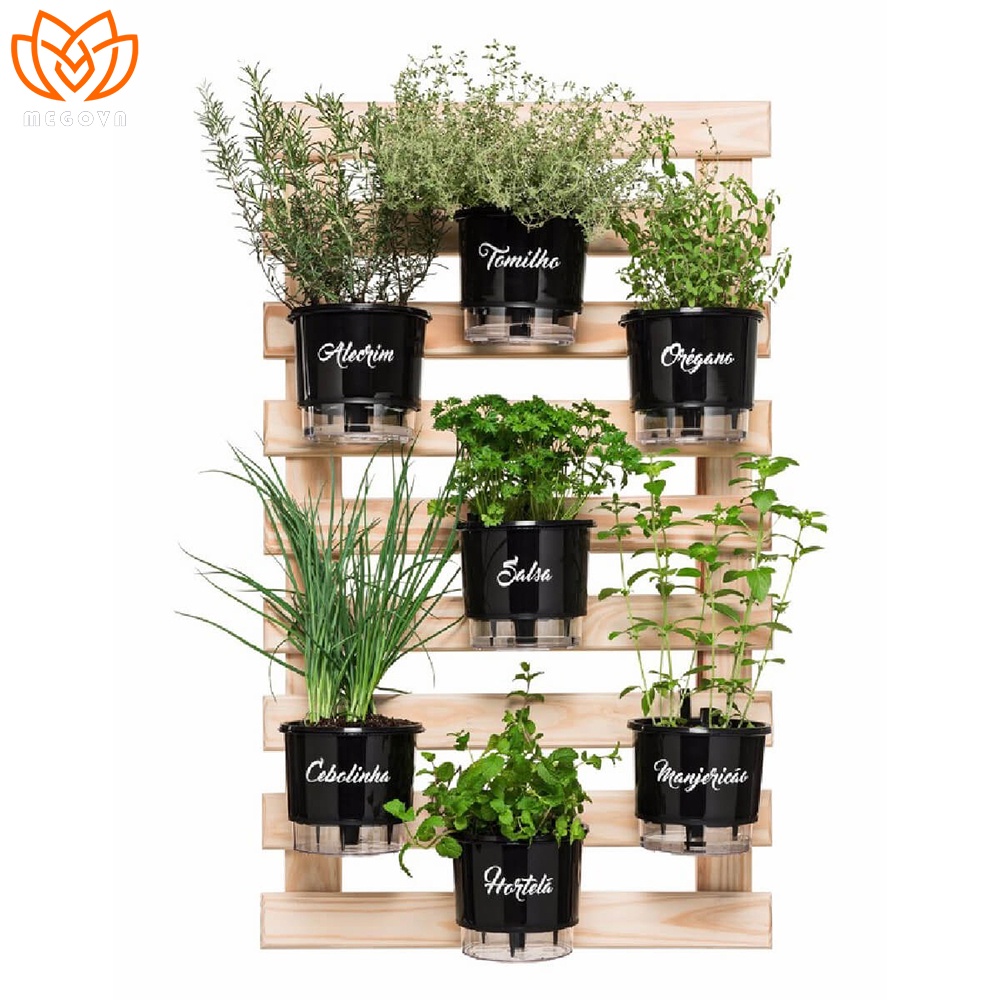 Kệ gỗ treo tường ban công đẹp, giá gỗ thông treo tường, kệ trang trí MEGOVN