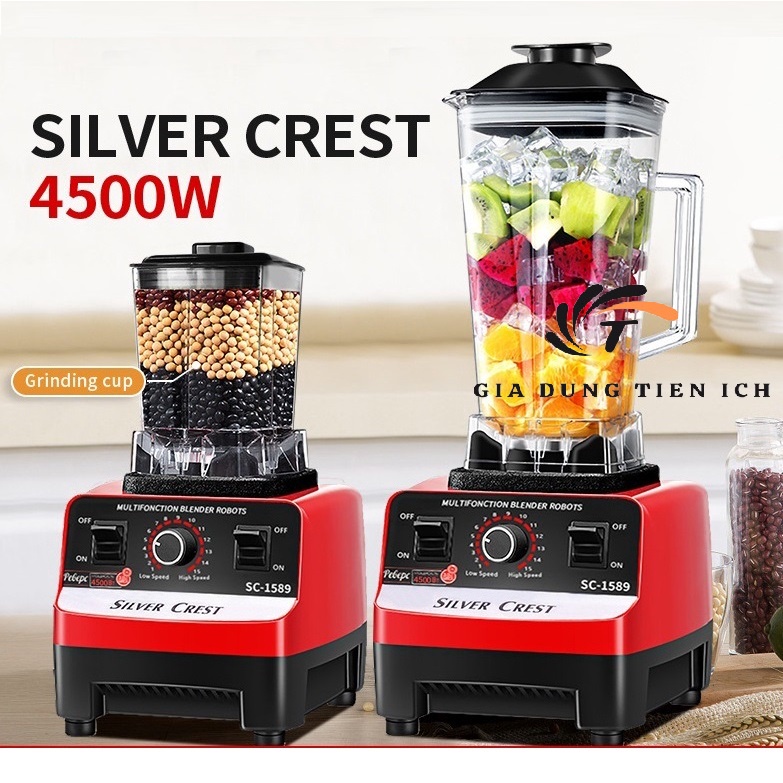 (BẢO HÀNH 1 ĐỔI 1)Máy xay công nghiệp 4500W SILVER CREST đa năng, máy xay sinh tố công nghiệp - T7087