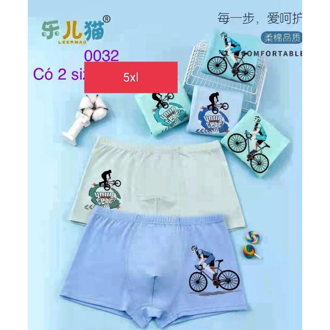 Combo 5 quần chip bé trai thun sịn thể thao (40-45 ký)