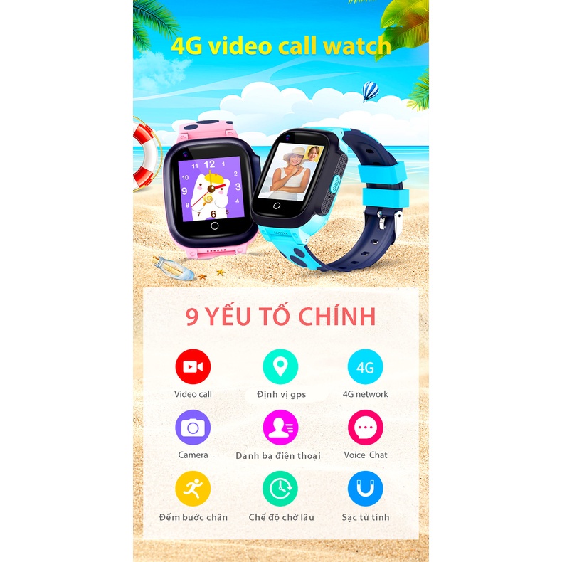 Đồng hồ thông minh Y95 4G (videocall) chống nước hỗ trợ định vị GPS chuyên dụng cho trẻ em - BH 6 tháng