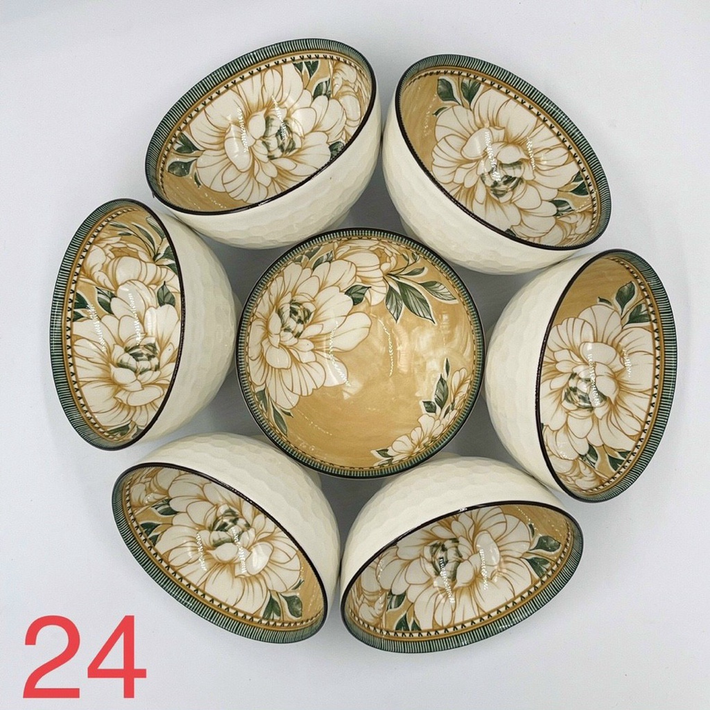 bỘ 10 chÉN hoa nhÀI sỨ cao cẤP
