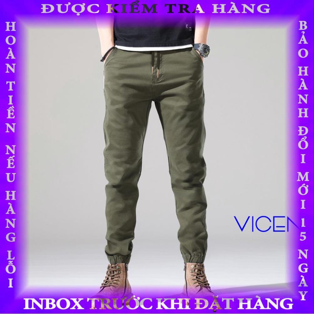 Quần Kaki Jogger Nam Cao Cấp VICENZO Cạp Chun Bo Gấu Chuẩn Hàng Xuất, Quần Jogger Kaki Nam - QJKN01 hanthien