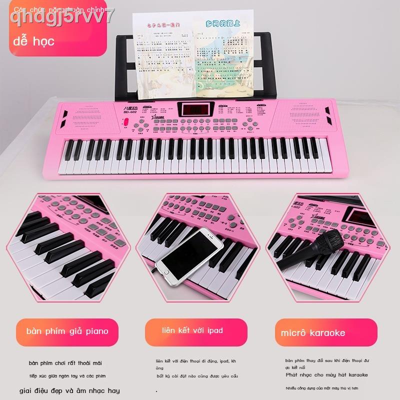 □ ❡ Đàn Piano Điện Tử 61 Phím Trẻ Em Mới Bắt Đầu Bé Gái Có Micro Đa Năng Đàn Piano Cho Bé Giáo Dục Sớm Đ