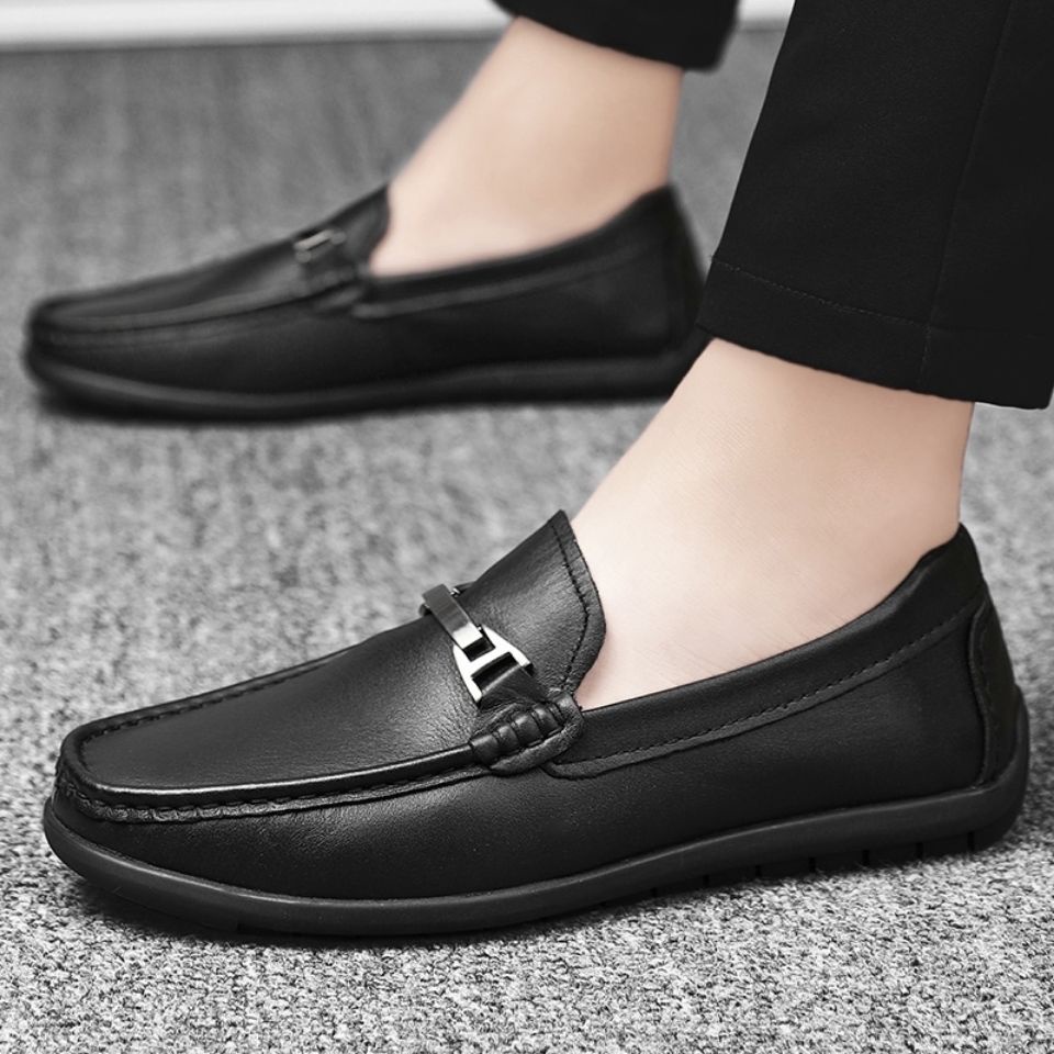 Giày Lười Chất Liệu Da Bò Thật Có Size Lớn 45-46 Dành Cho Nam Giới