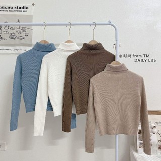 Sẵn 2 ngày Áo len cổ lọ dáng croptop quảng châu