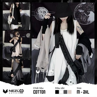 (Sẵn đen, trắng) Áo tanktop unisex nam nữ rách gấu tạo layer