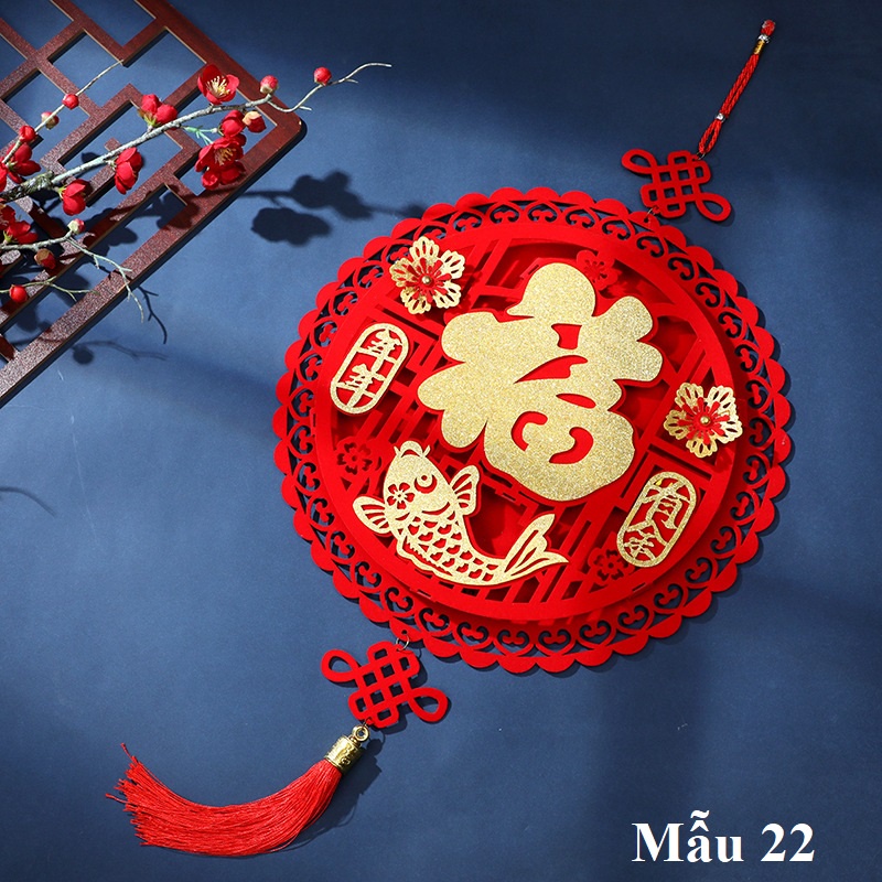 Chữ Phúc treo cửa ngày Tết May Mắn Lộc Đầy Nhà